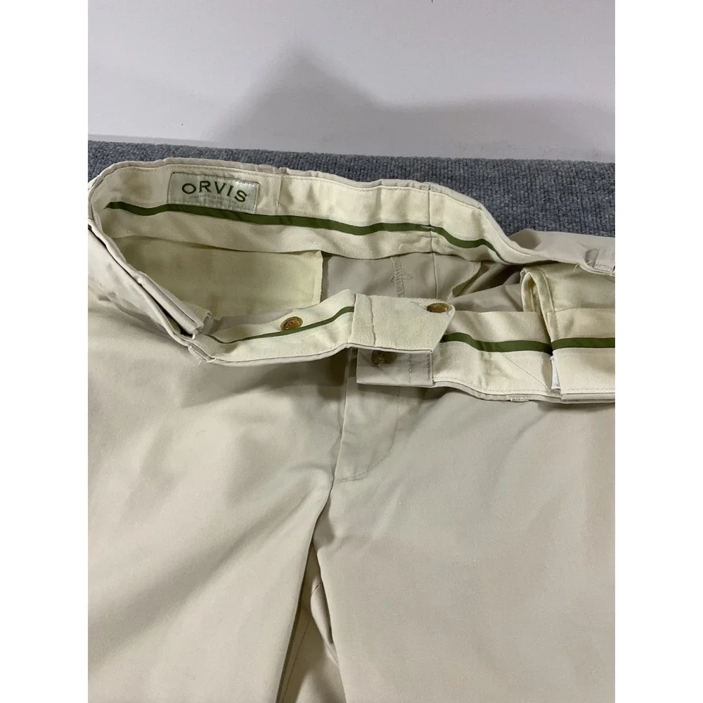 Orvis Pants Mens 40 Khaki Chino Casual Dress Travel Outdoor Lightweight Comfort